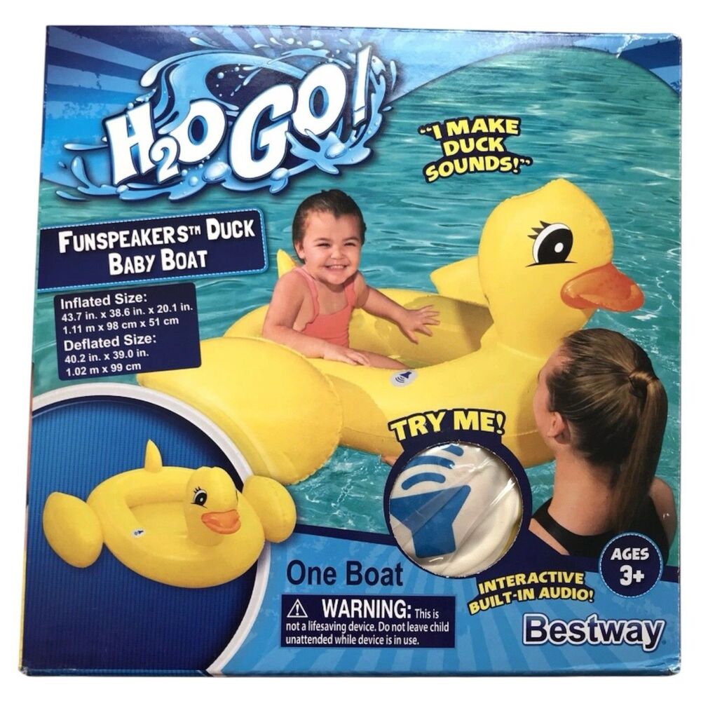 Bestway H2O GO Funspeakers Duck Baby Boat Float Built in Speakers Duck Sounds